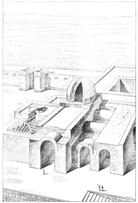 Fig. 60.—Crude brick construction; compiled by Charles
Chipiez.