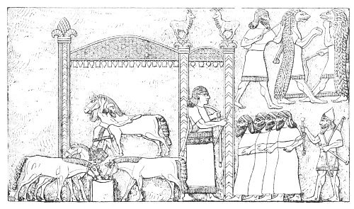 Fig. 67.—Interior of the Royal Tent; from Layard.