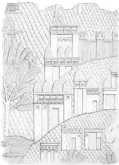 Fig. 76.—View of a palace; from Layard.
