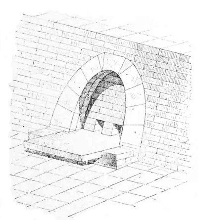 Fig. 94.—Sewer at Khorsabad, with elliptical vault;
compiled from Place.