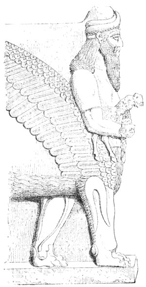 Fig. 114.—Human-headed lion. Nimroud; from Layard.