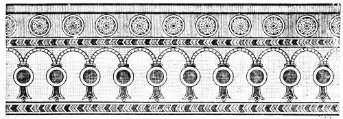 Fig. 117.—Ornament painted upon plaster; from Layard.