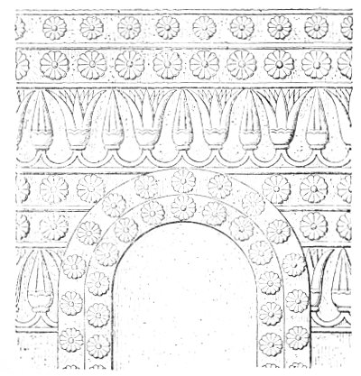Fig. 136.—Door ornament; from Kouyundjik. After Rawlinson.