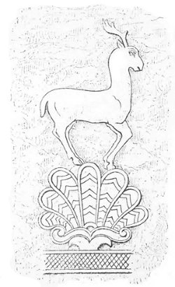 Fig. 140.—Stag upon a palmette; from Layard.