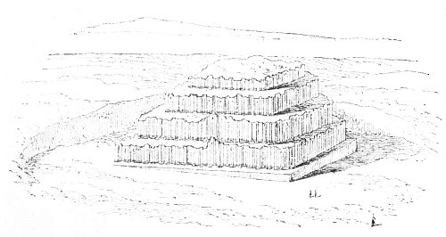 Fig. 184.—Actual condition of the so-called Observatory,
at Khorsabad; from Place.