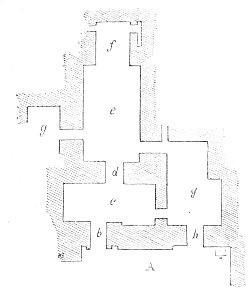 Fig. 188.—Plan of a small temple at Nimroud; from Layard.