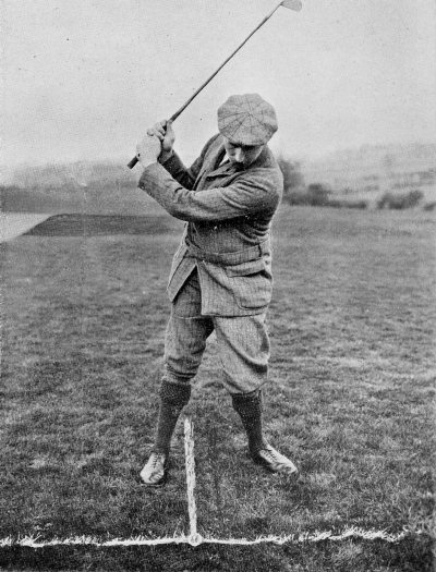 PLATE XLI. PLAY WITH THE IRON FOR A LOW BALL (AGAINST WIND). TOP OF THE SWING