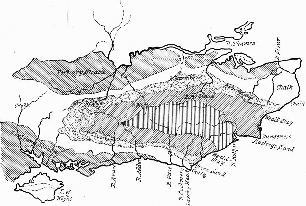 Fig. 39.—Map of the Weald of Kent.