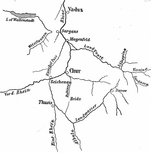 Fig. 44.—River system round Chur, as it is.