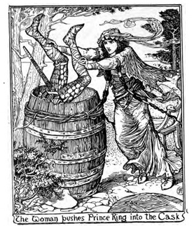 The Woman Pushes Prince Ring into the Cask