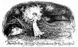 Thumbelina Brings Thistle-down for the Swallow