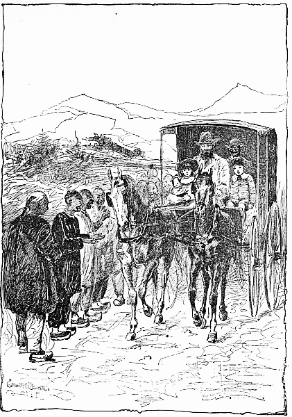 "The Chinamen were just going to their supper, and they
formed themselves into a line."—Page 60.