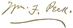 Author signature. William F. Peck.