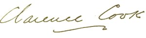 Author signature. Clarence Cook.