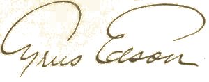 Author signature. Cyrus Edson.