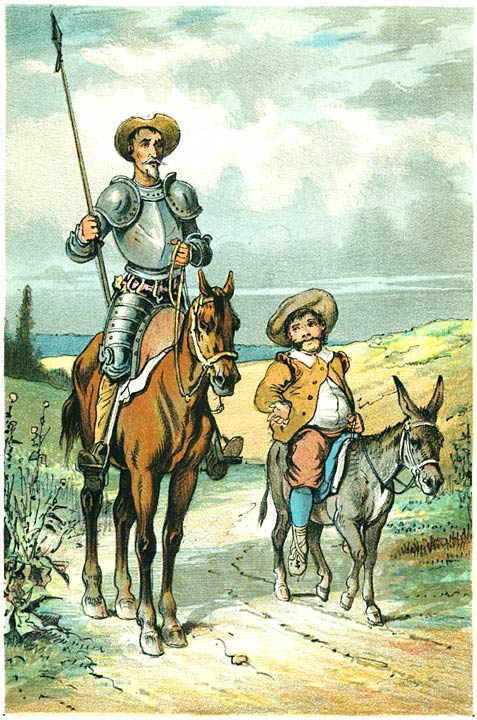 Don Quichot en zijn schildknaap Sancho Panza.