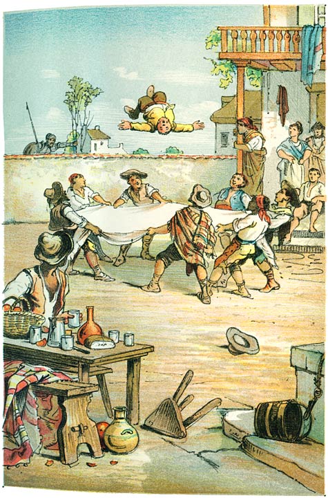 Don Quichot bemerkte wat schandelijk spel daar met zijn schildknaap werd gedreven.