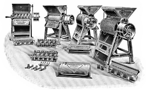 Group of English Cylinder Coffee-Pulping Machines