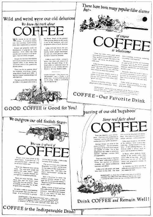 COPY THAT STRESSED THE HEALTHFULNESS OF COFFEE, 1919–1920
