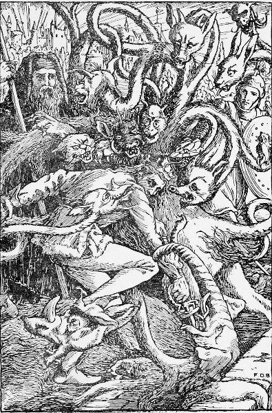 The Prince slays the monster with a hundred horrible
heads.—Page 86.