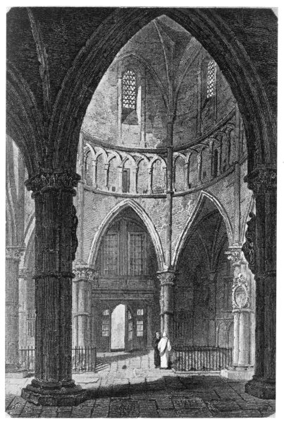 The Interior of the Temple Church before it was restored.