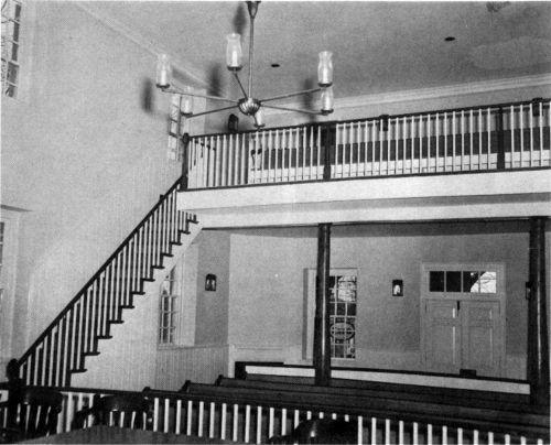 Interior of restored courtroom facing balcony. Photo by
Lee Hubbard, 1969.