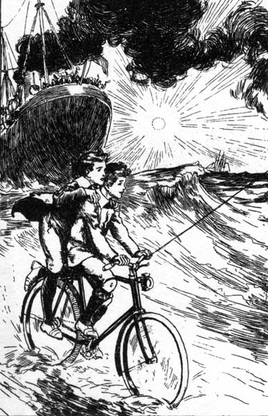 'The bicycle started, Billy in the saddle and Harold on
the step.'—Page 165.