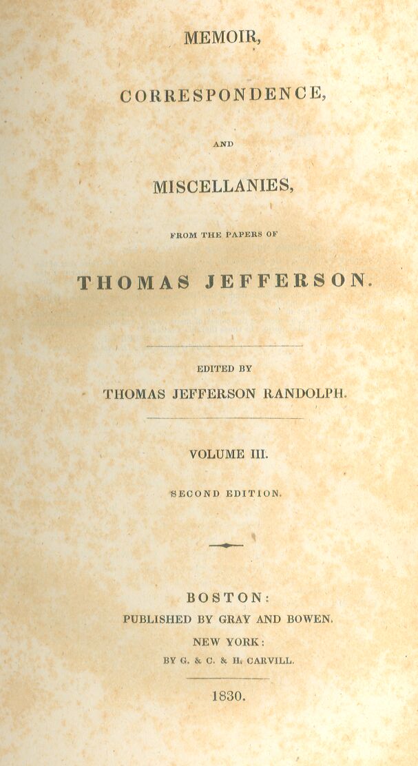 Titlepage of Volume Three (of Four) 