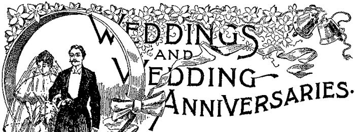 Weddings and Wedding Anniversaries