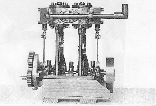 A TWIN CYLINDER STEAM ENGINE FOR MODEL MARINE USE