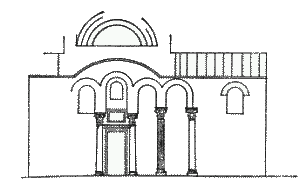 Part of South Elevation showing the Side Chapel by Texier.