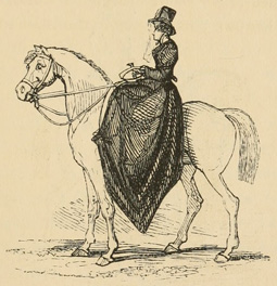 Woman seated properly in the side-saddle