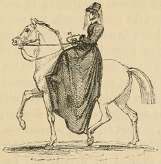 Woman riding a horse, walking