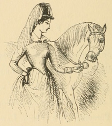 Young lady offering a treat to a horse