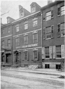 Plate VII.—Blackwell House, 224 Pine Street. Erected
about 1765 by John Stamper; Wharton House, 336 Spruce Street. Erected
prior to 1796 by Samuel Pancoast.