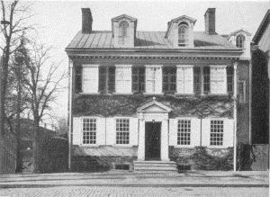 Plate XV.—Deschler-Perot-Morris House, 5442 Germantown
Avenue, Germantown. Erected in 1772 by Daniel Deschler; Vernon, Vernon
Park, Germantown. Erected in 1803 by James Matthews.