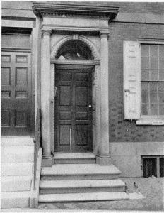 Plate XXVII.—Doorway, Powel House, 244 South Third
Street; Doorway, Wharton House, 336 Spruce Street.