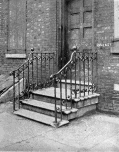 Plate XXXVII.—Stoop and Balustrade, Wistar House; Stoop
and Balustrade, 130 Race Street.
