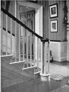 Plate LVIII.—Detail of Staircase Balustrade and Newel,
Upsala; Staircase Balustrade, Roxborough.