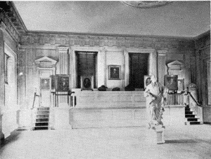Plate LXXX.—Judge's Bench, Supreme Court Room,
Independence Hall; Arcade at Opposite End of Court Room.