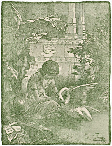 The prince helps a wounded swan