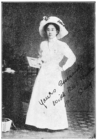 Sing Pey Zung, de Christabel Pankhurst van China, in Europeesche kleeding.