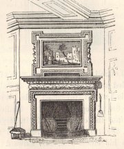 Fireplace with painting above