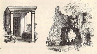 Arundel House porch and Yew Tree Arbour
