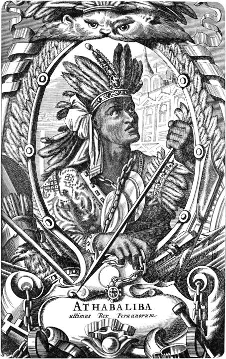 Atahualpa, Inka van Peru. (Geworgd 19 Aug. 1533.)