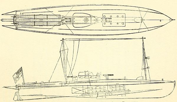 Plan of 55 feet Coastal Boat, carrying two 18-inch Torpedoes