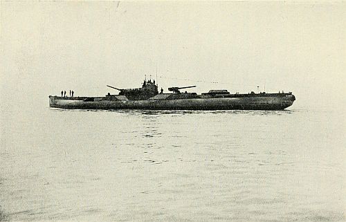 A Large and Heavily armed German Submarine of the Cruiser Type