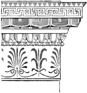 Decoration at the top of column and capital