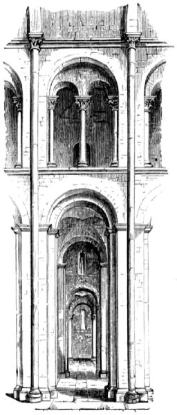 Showing a series of arches, with smaller arches above