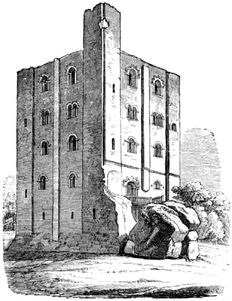 A square building with a tower on one corner